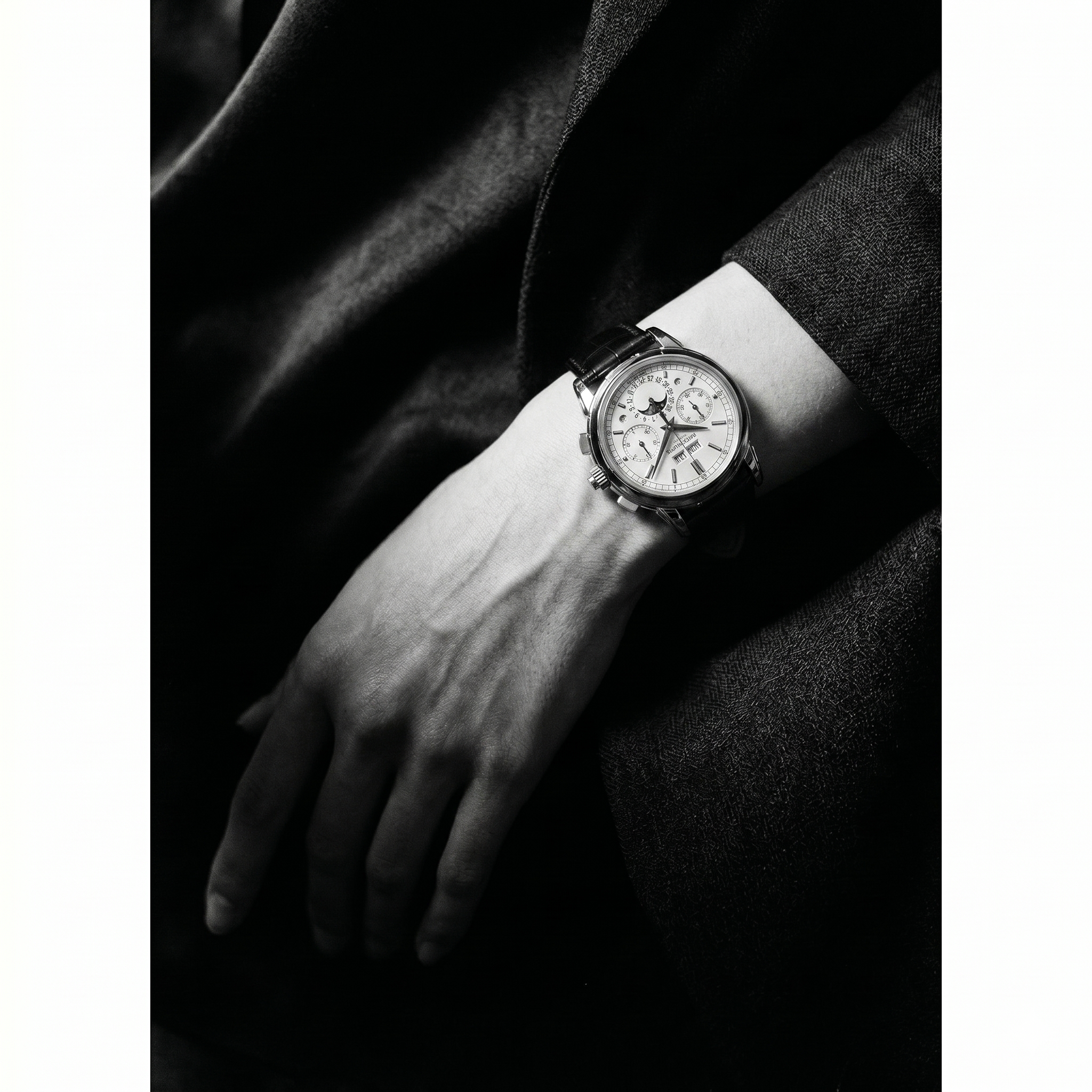 Elegant luxury watch on wrist